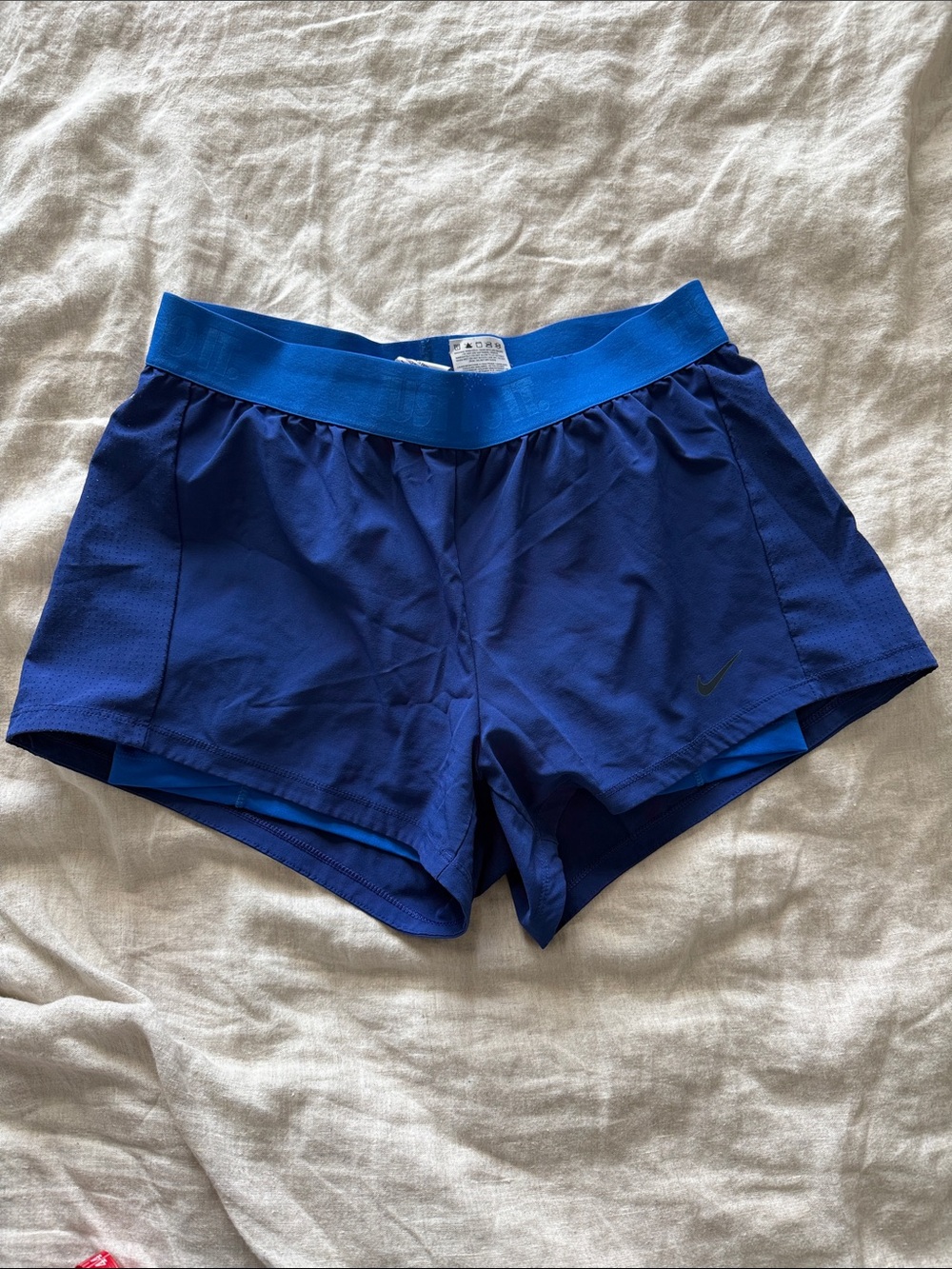Nike Women's Royal Blue Athletic Shorts with Elastic Waistband